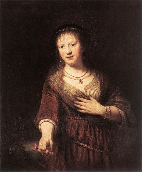 Rembrandt Peale Portrait of Saskia with a Flower